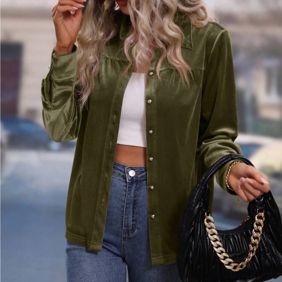 Luxe rust brown  button down shirt - Picture 14 of 15